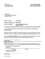 North Carolina 10 Day Demand for Compliance