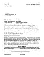 Pennsylvania 10 Day Notice to Quit