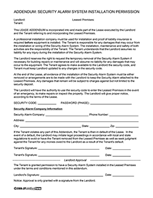 Security Alarm System Installation Policy and Permission