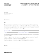 Change of Ownership/Management