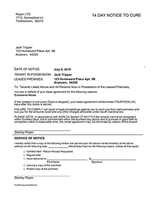 South Carolina 14 Day Notice to Cure