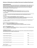 Lead Based Paint Disclosure & Certification