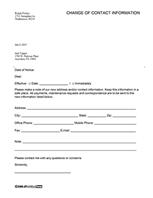 Change of Landlords Contact Information