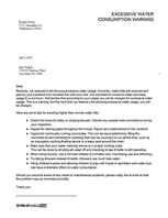 Excessive Water Consumption Warning
