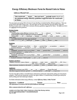 Maine Energy Efficient Disclosure Form