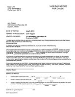 Oregon 30 Day Termination Notice - Cause
