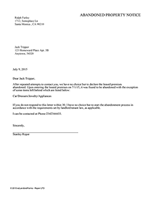 Abandoned Property Notice