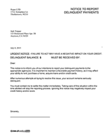 Notice to Report Delinquent Payments