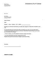 Excessive Utility Usage - Notice/Bill