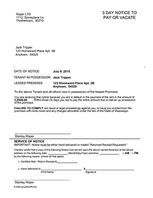 Mississippi 3 Day Notice to Pay Rent or Vacate