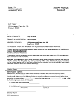 Mississippi 30 Day Notice to Quit