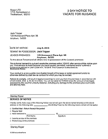 Utah 3 Day Notice to Vacate for Nuisance