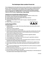 Washington State Landlord Tenant Act