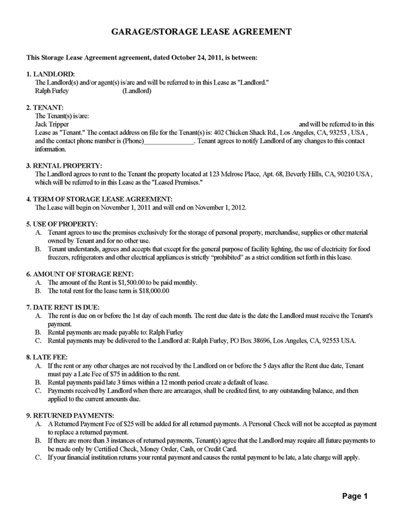 Residential Tenancy Agreement Template Free