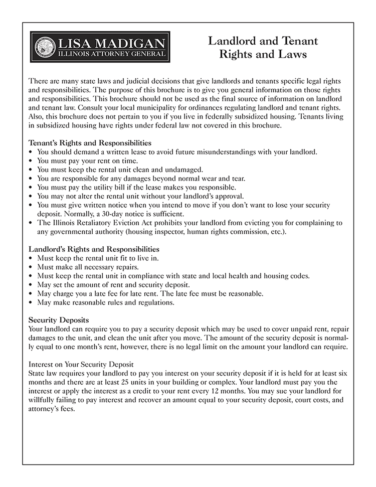 Illinois LandlordTenant Laws & Rights EZ Landlord Forms