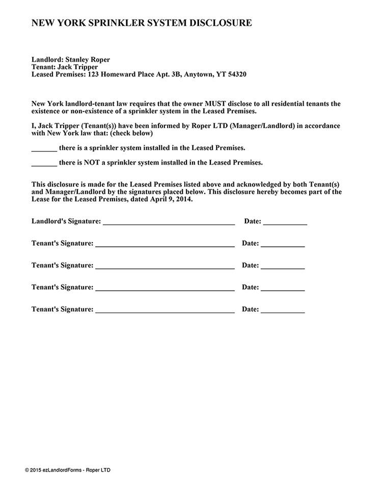 property disclosure form state by state lease disclosures ezlf nyc window guard form