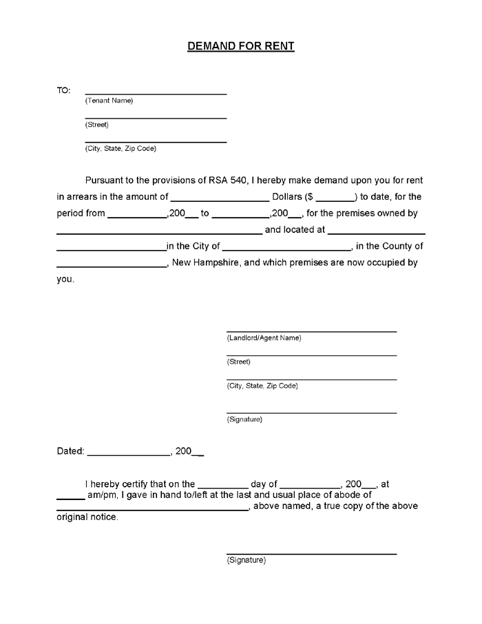 Demand For Rent Payment Letter Sample from www.ezlandlordforms.com