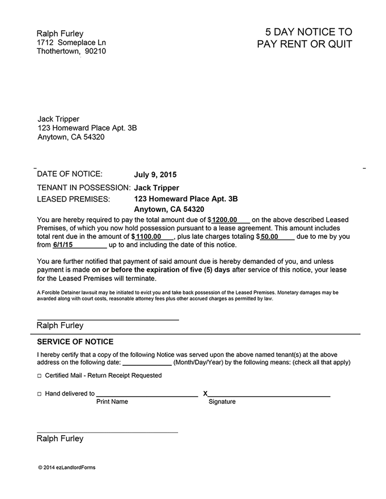 arizona-5-day-notice-to-pay-rent-or-quit-ez-landlord-forms