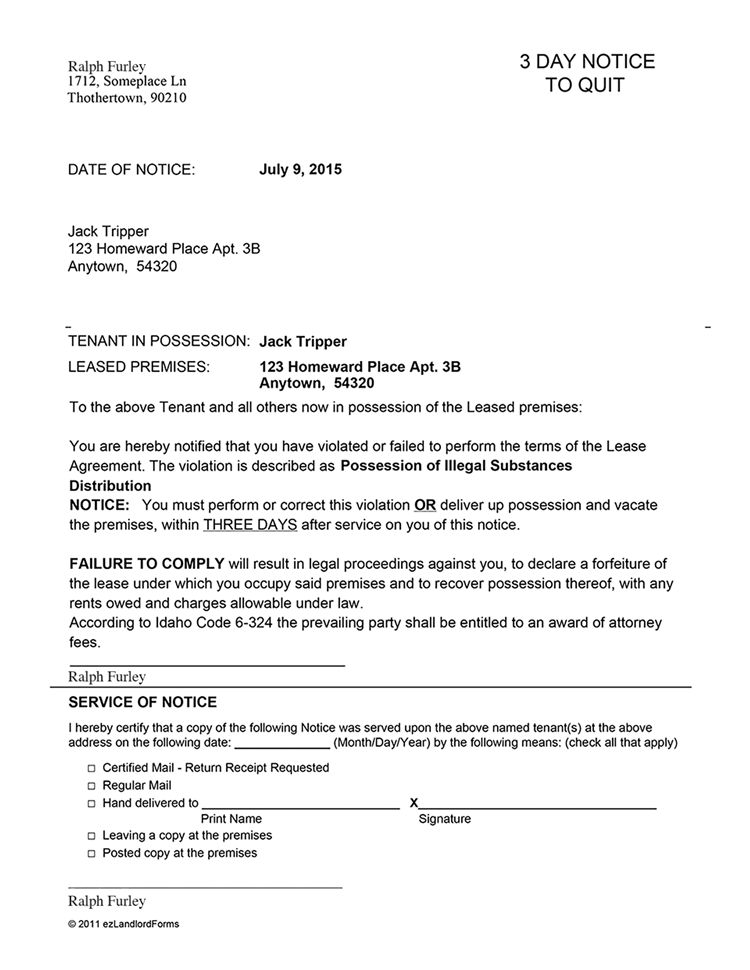 a section 21 notice to