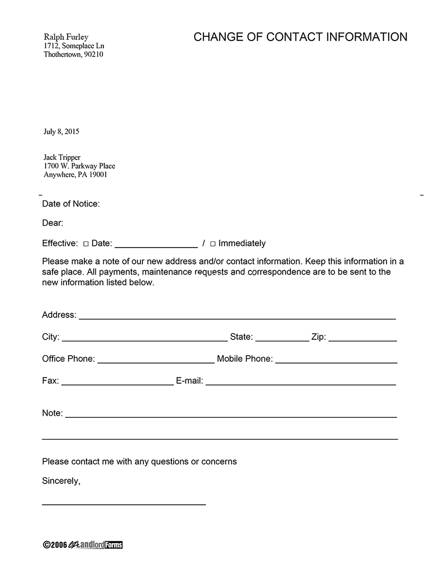 Example Of Rent Increase Letter from www.ezlandlordforms.com