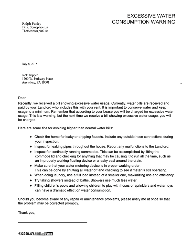 Property Management Letter To Tenants from www.ezlandlordforms.com