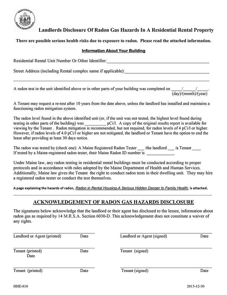 tenant acknowledgement form ontario
