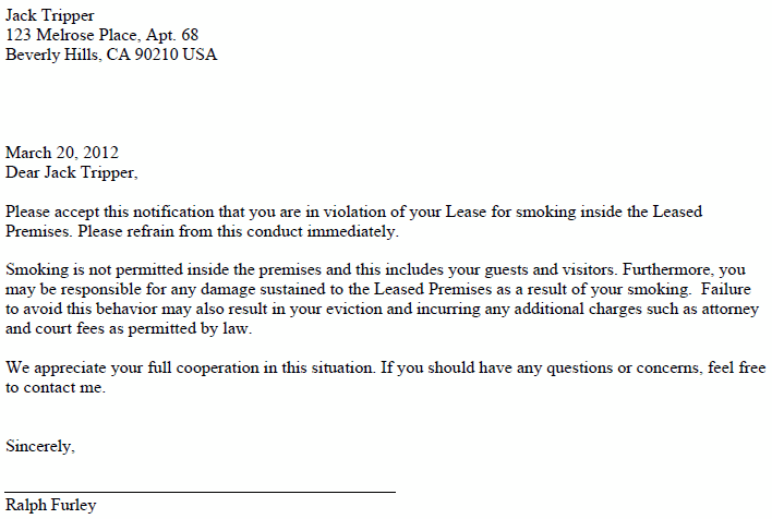 Tenant Warning Letter Template 8 Free Word Pdf Format