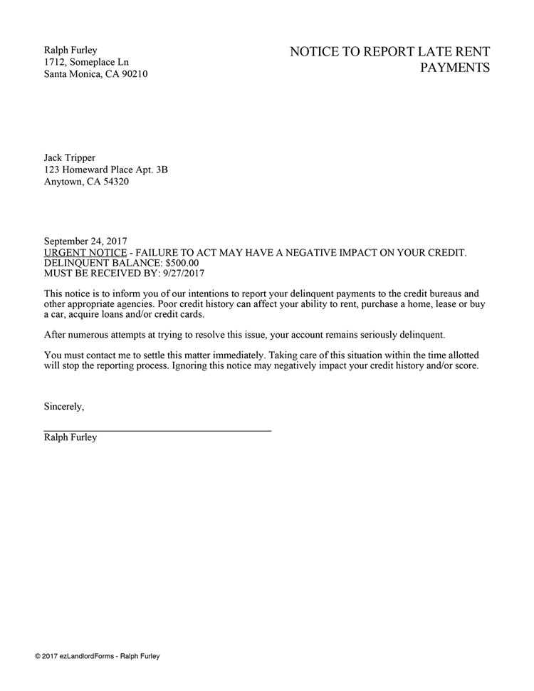 Intent to vacate apartment letter