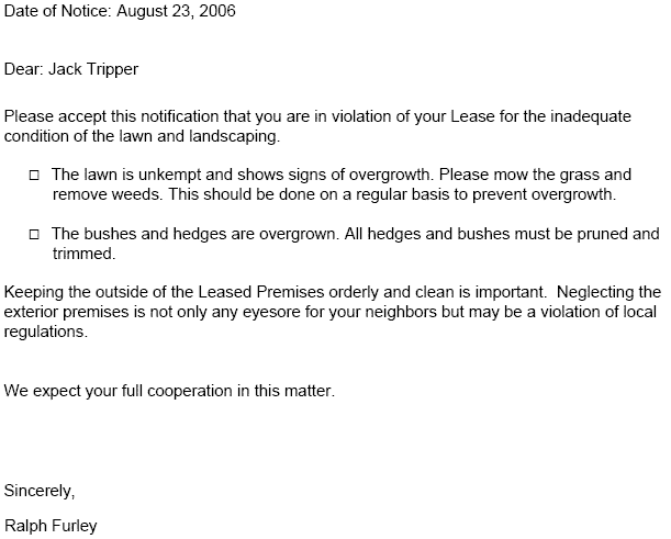 Notice Of Lease Violation Letter from www.ezlandlordforms.com