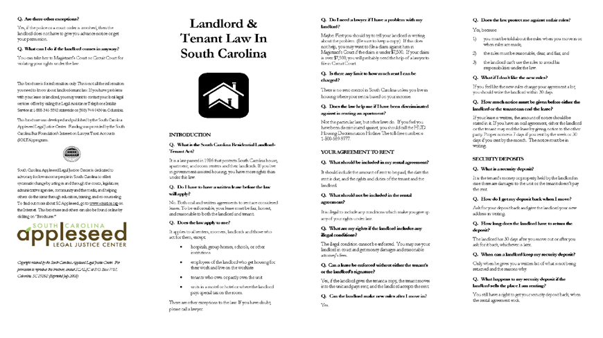 legal forms e-z EZ Tenant Landlord Pamphlet Landlord Law South Carolina legal forms e-z EZ Tenant Landlord Pamphlet Landlord Law South Carolina
