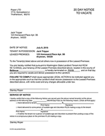 Tenant Move Out Notice Vacating Notices Ez Landlord Forms Washington 20 Day Notice To Vacate