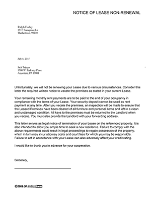 non renewal notice