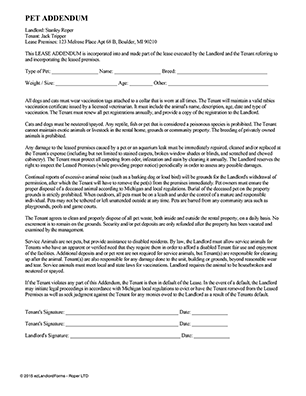 lease addenda rental agreement