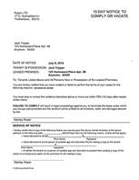 Washington 10 Day Notice to Comply or Vacate