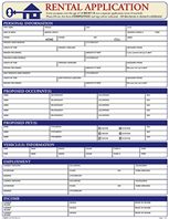 free printable rental application form